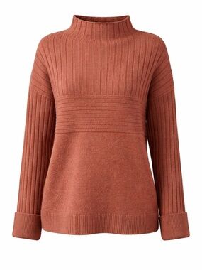 Tribal Copper Rib Knit Sweater Mock Neck XL